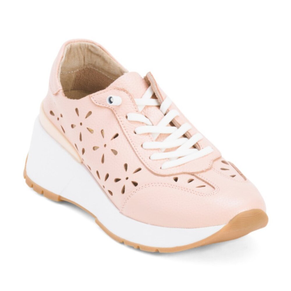 HAPPYMONK Made In Spain Leather Laser Cut Platform Sneakers